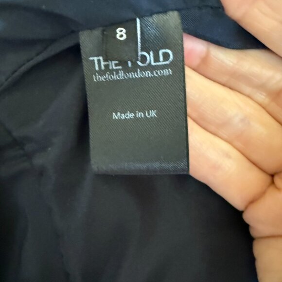 The Fold London Peplum Ivory and Navy Peplum jacket, size 4 - Picture 7 of 8